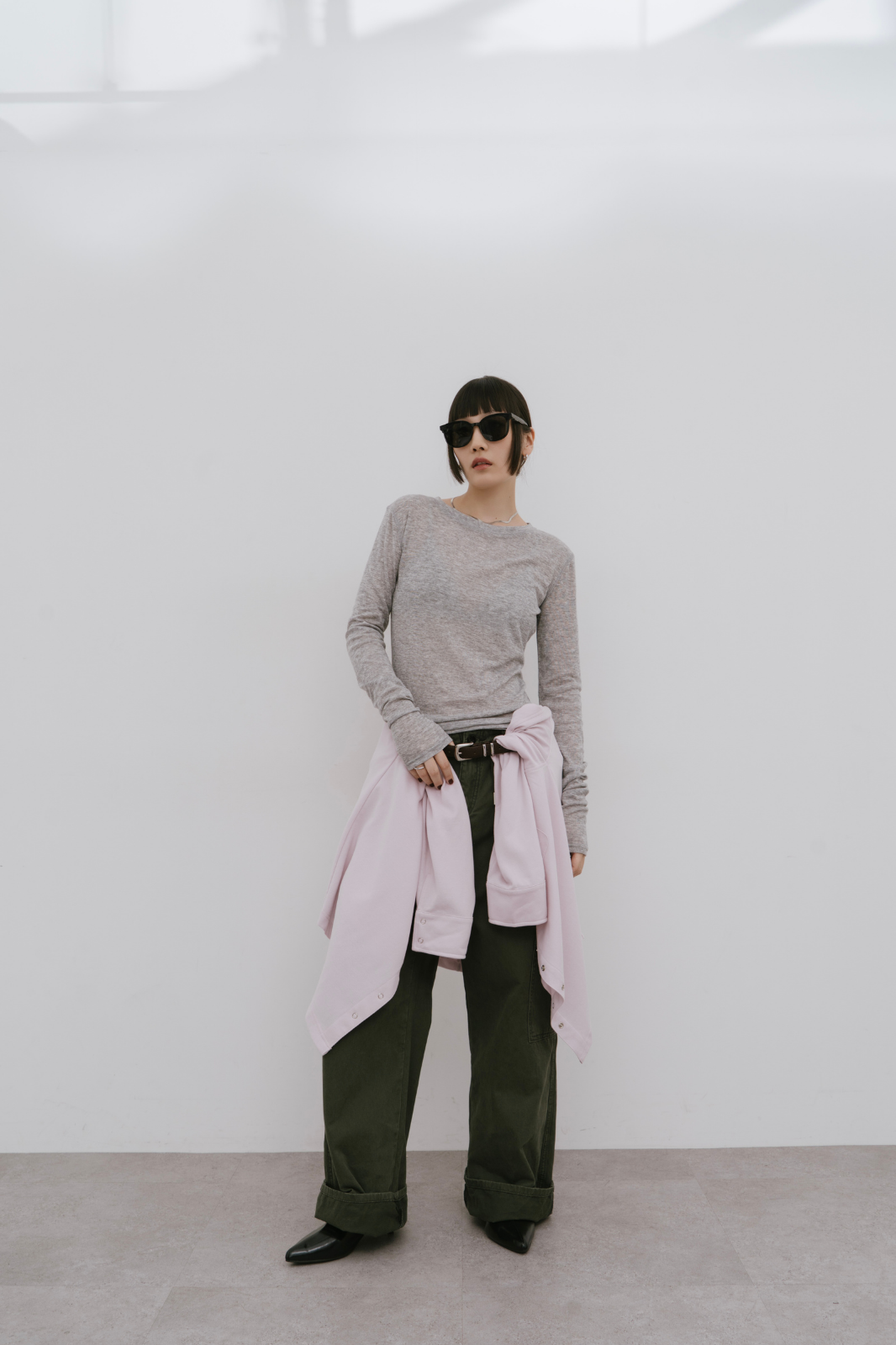 Sheer long sleeve tee