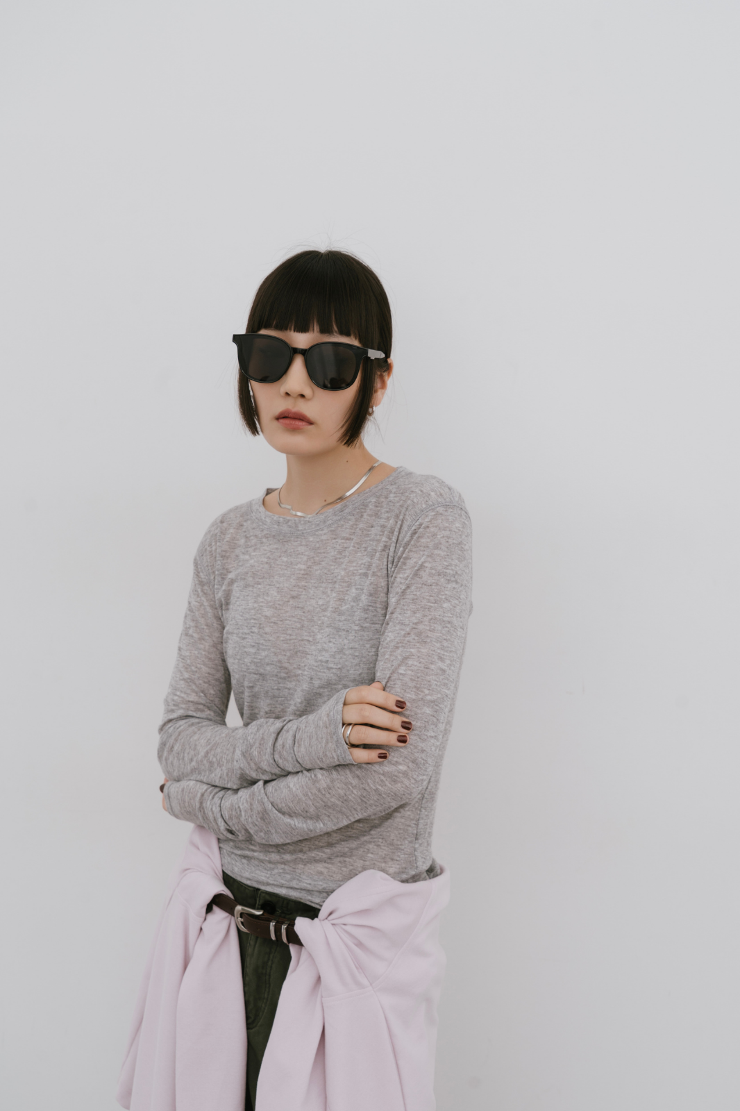 Sheer long sleeve tee