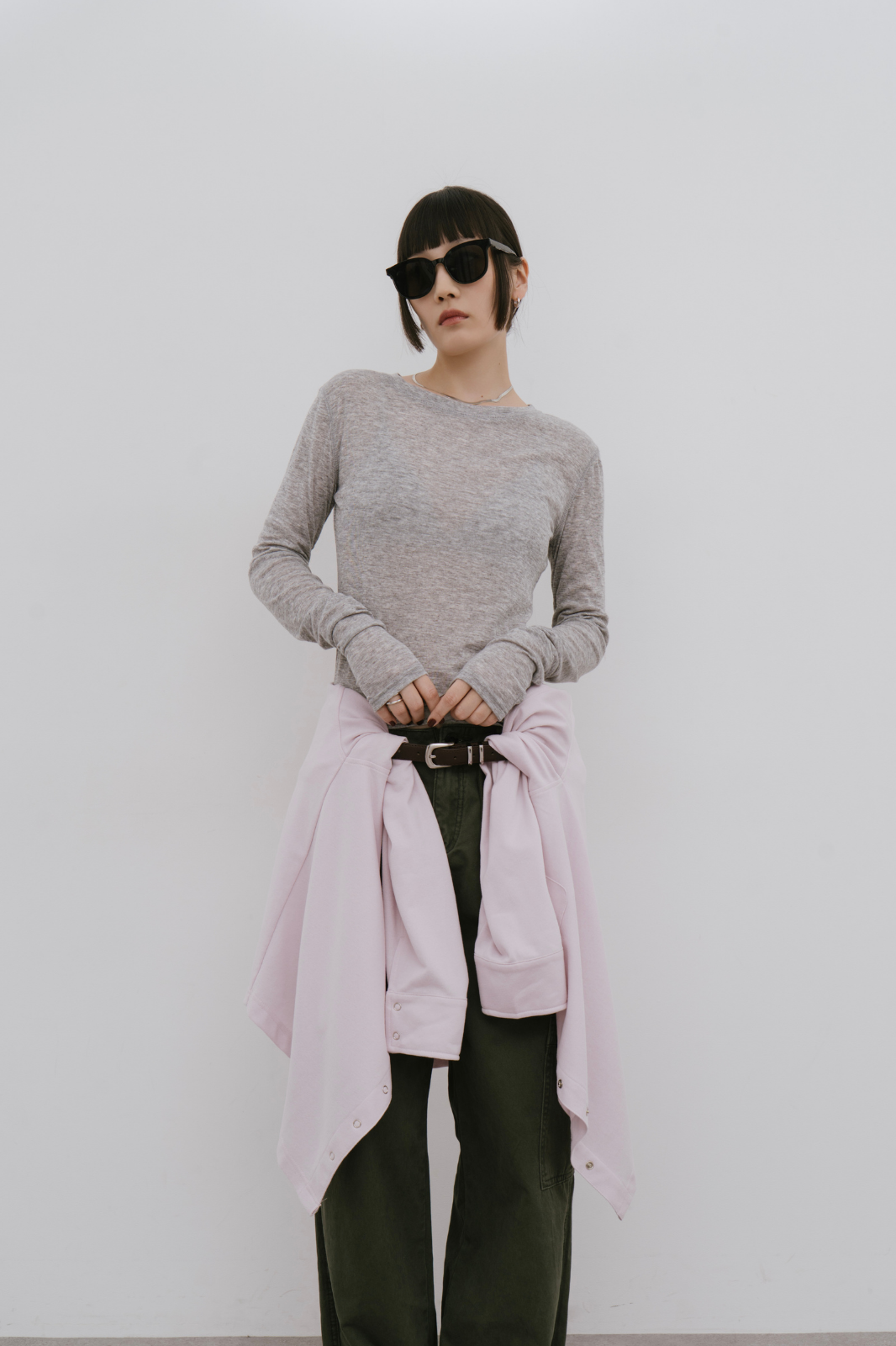 Sheer long sleeve tee