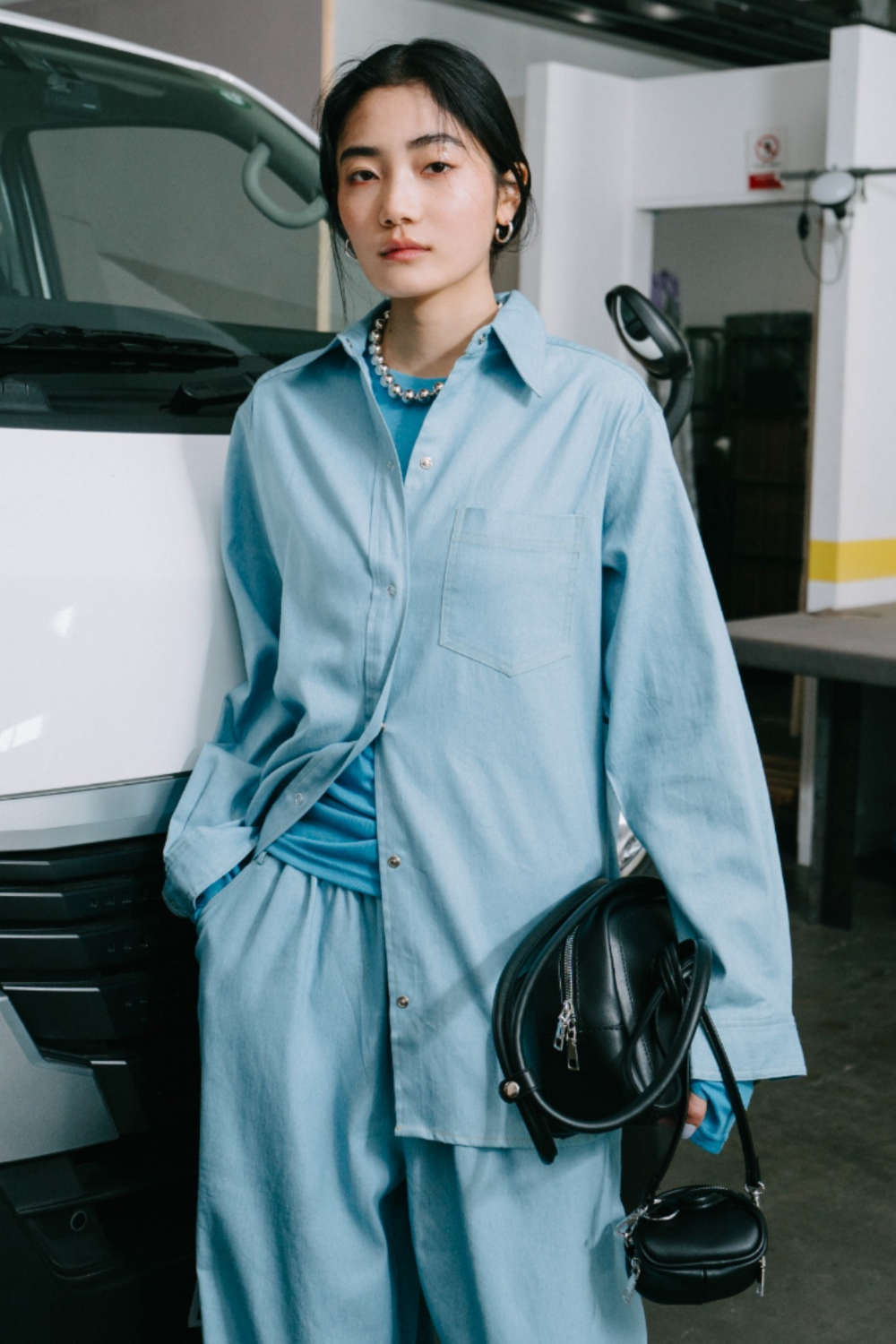 Dungaree oversized shirt