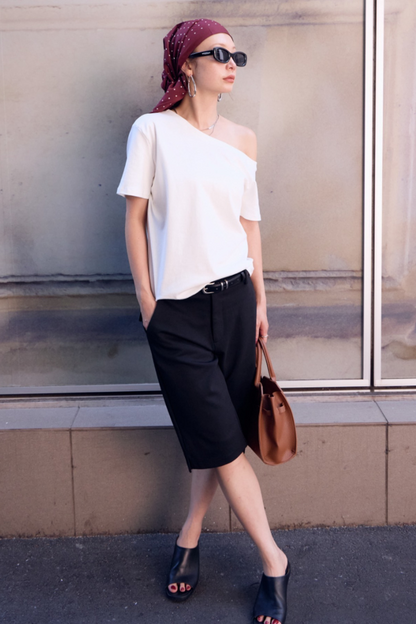 One-shoulder T-shirt