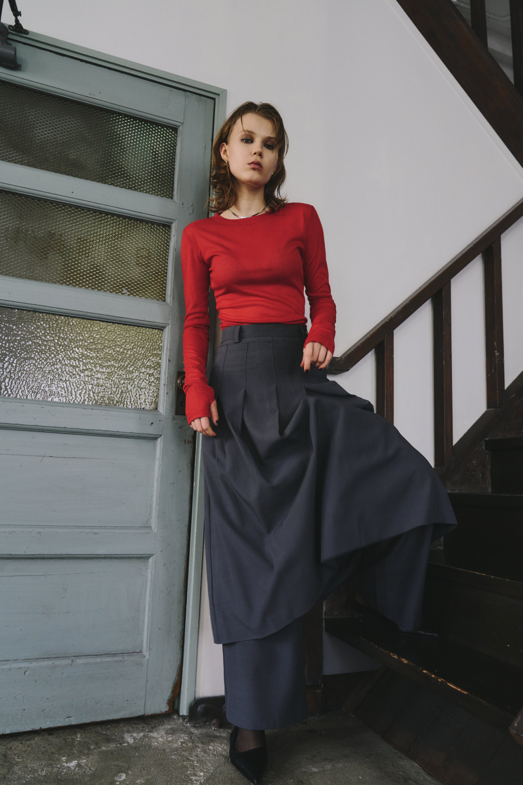 Sheer long sleeve tee