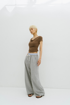 Draped off-shoulder TEE