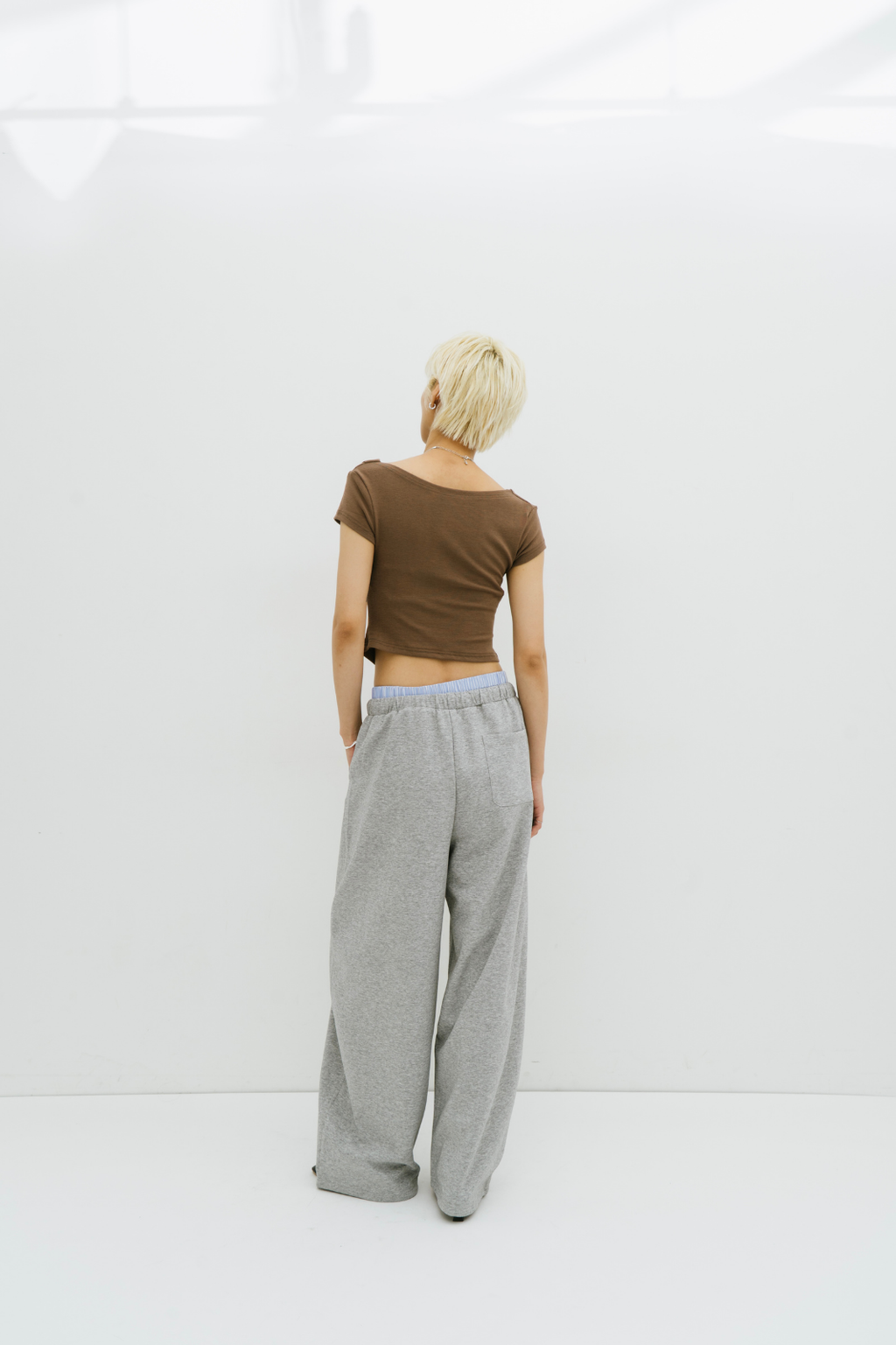 Draped off-shoulder TEE