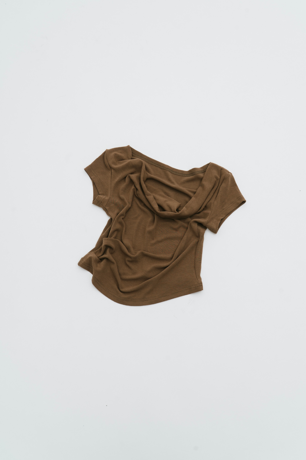 Draped off-shoulder TEE