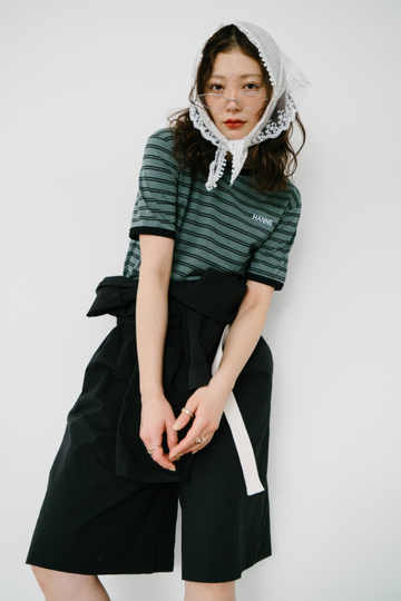 BEEDIEN 半袖シャツ COMPACT BORDER CUT SHIRT