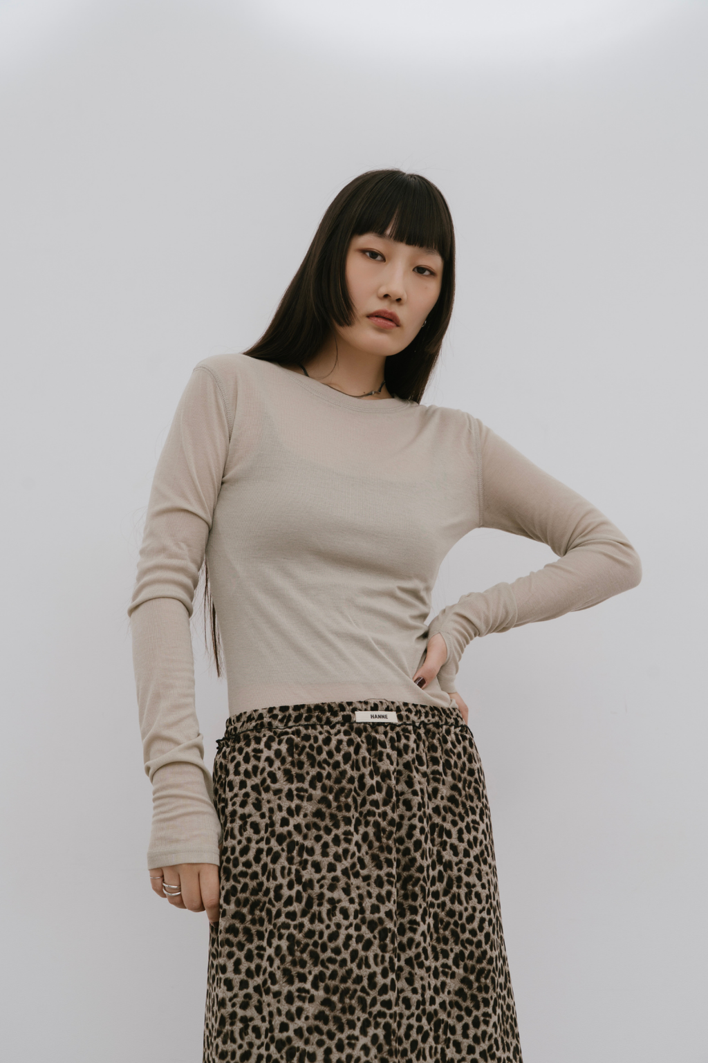 Sheer long sleeve tee