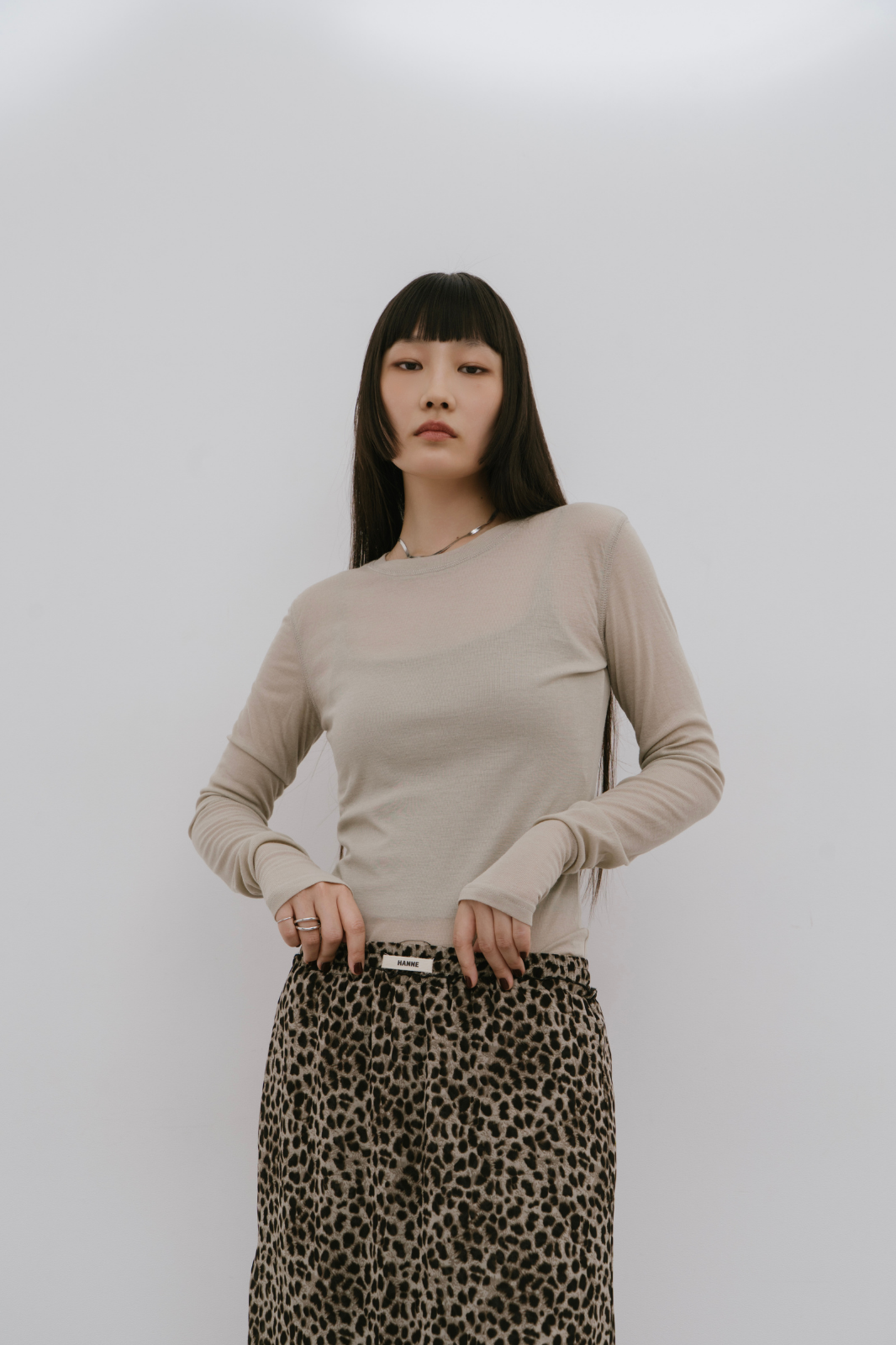 Sheer long sleeve tee