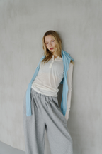 Sheer henley-neck long tee