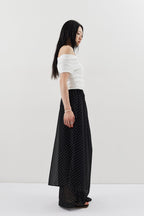 Sheer dot layered pants