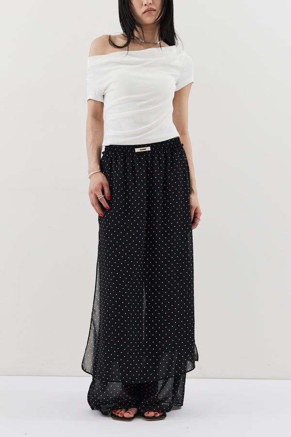 Sheer dot layered pants