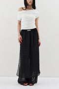 Sheer dot layered pants