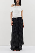 Sheer dot layered pants