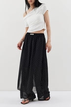 Sheer dot layered pants