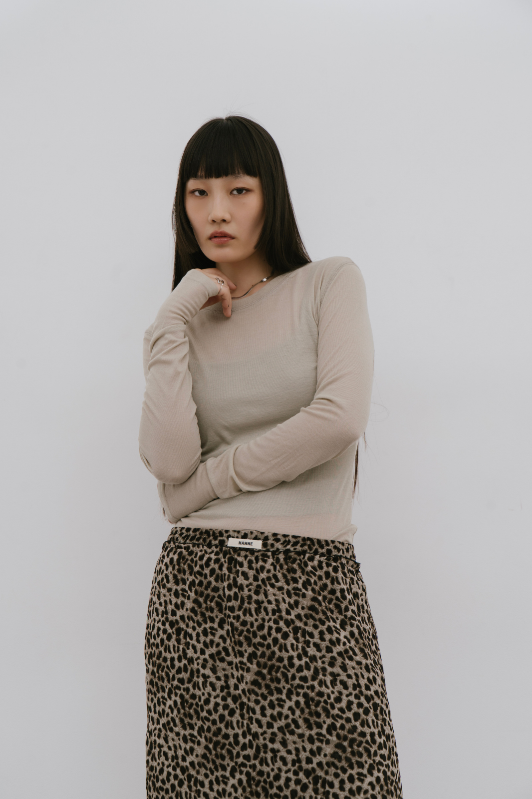 Sheer long sleeve tee