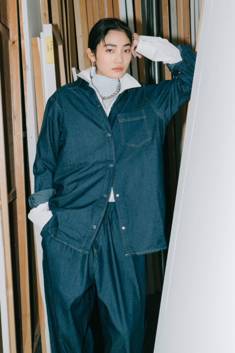 Dungaree oversized shirt