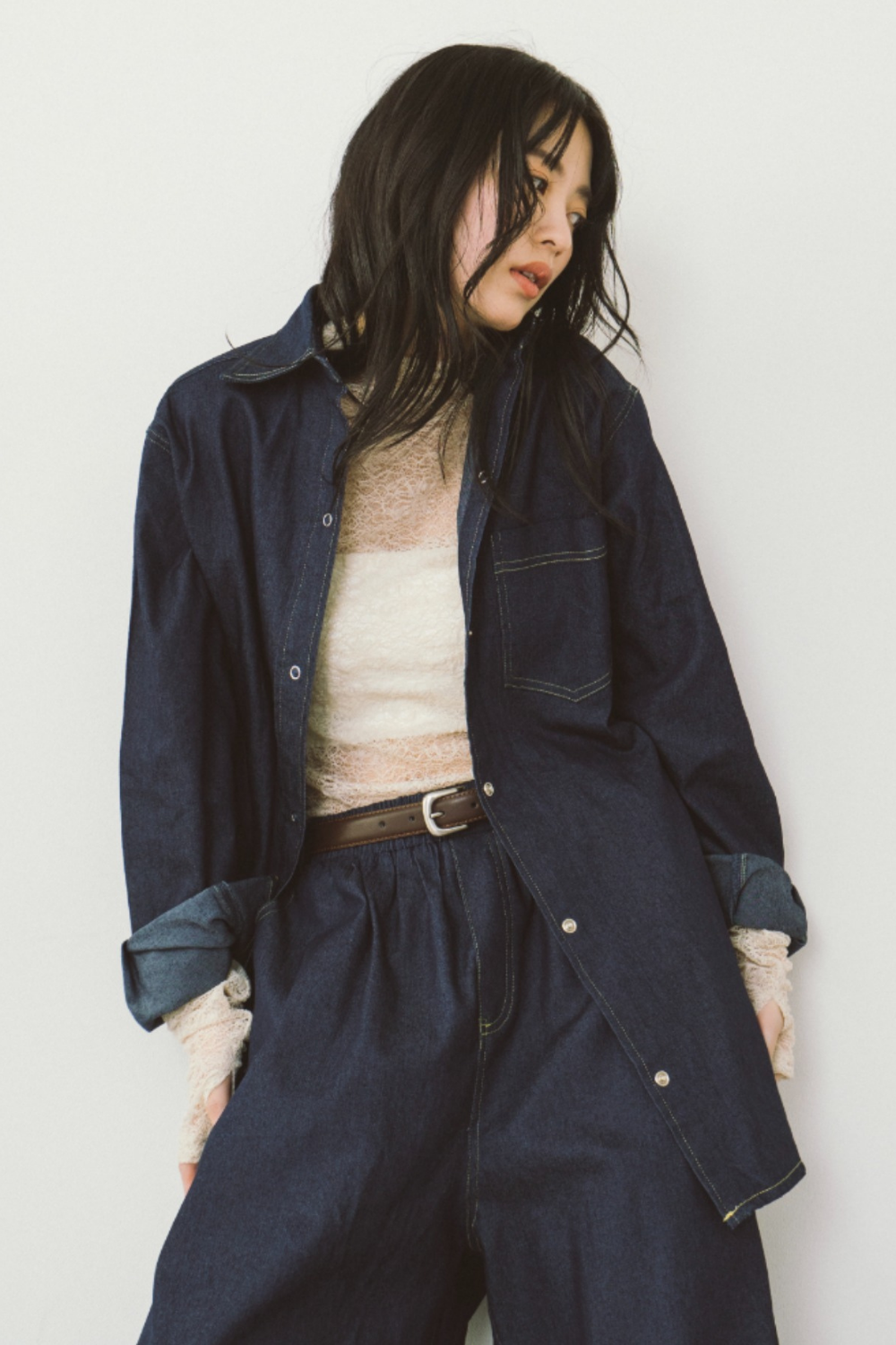 Dungaree oversized shirt