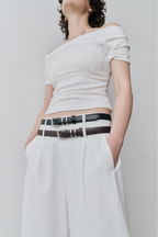 Faux leather belt