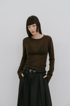 Sheer long sleeve tee