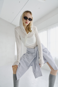 Sheer hoodie long tee