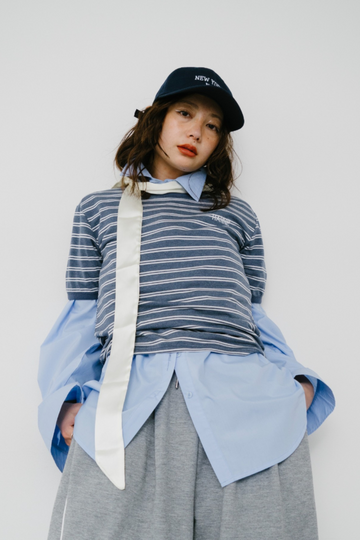 BEEDIEN 半袖シャツ　COMPACT BORDER CUT SHIRT BEEDIEN 半袖シャツ COMPACT BORDER CUT SHIRT