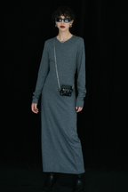 Long-sleeve back cut design dress