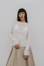 Sheer long sleeve tee
