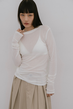 Sheer long sleeve tee
