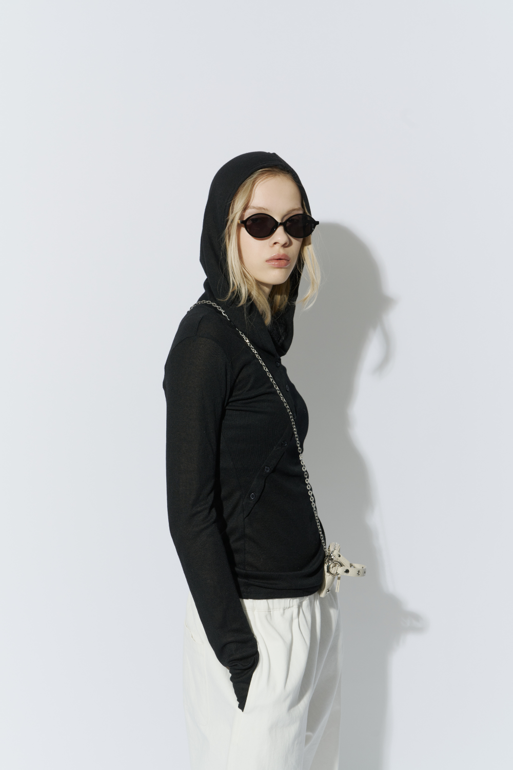 Sheer hoodie long tee