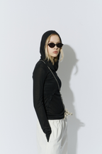 Sheer hoodie long tee