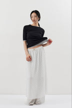 Sheer dot layered pants