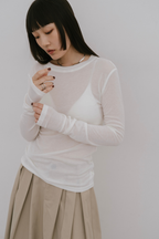 Sheer long sleeve tee