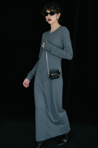 Long-sleeve back cut design dress