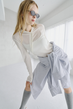 Sheer hoodie long tee