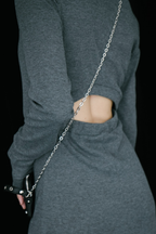 Long-sleeve back cut design dress