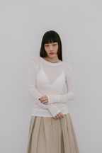Sheer long sleeve tee