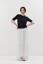 Sheer dot layered pants