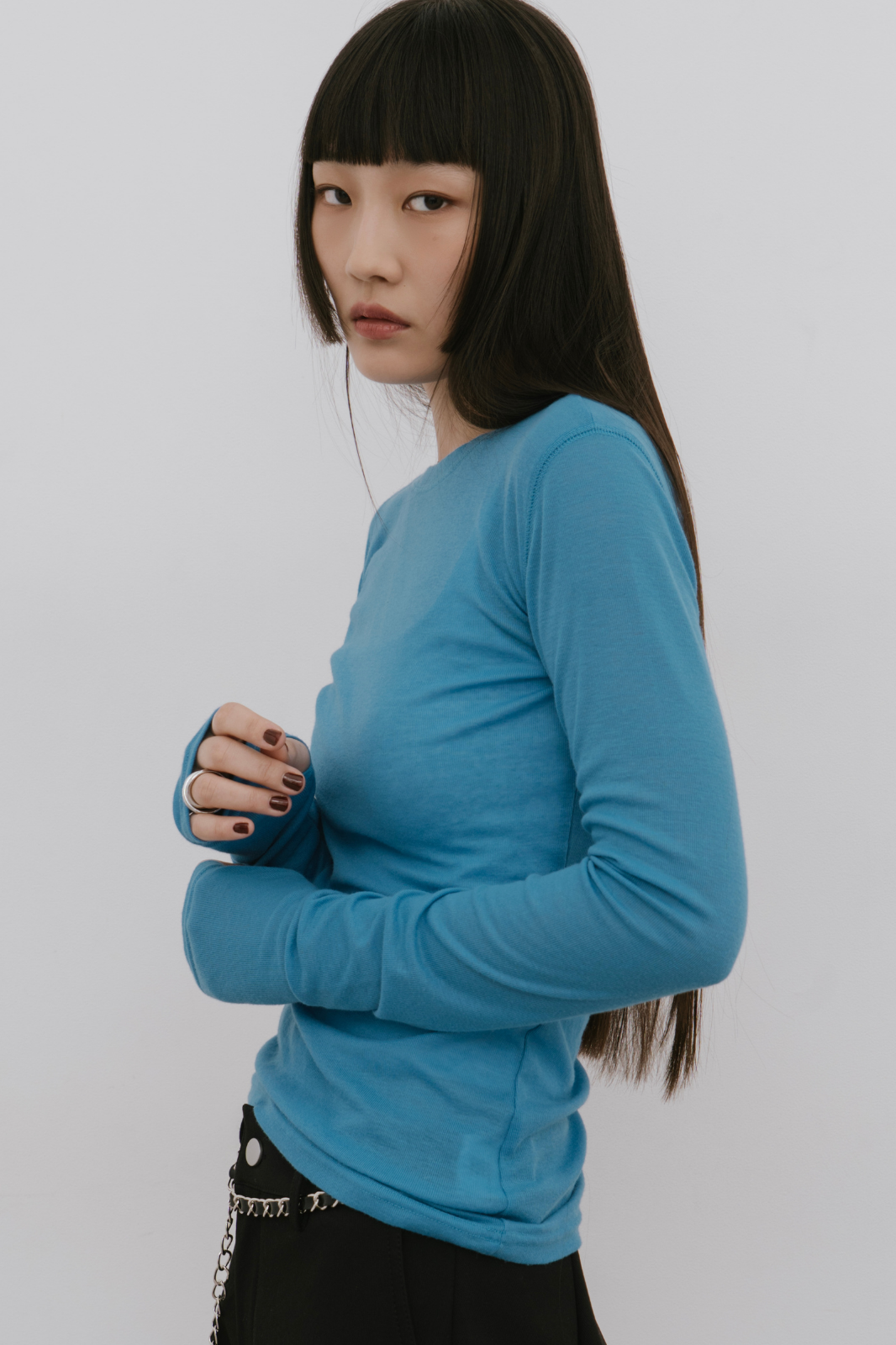 Sheer long sleeve tee