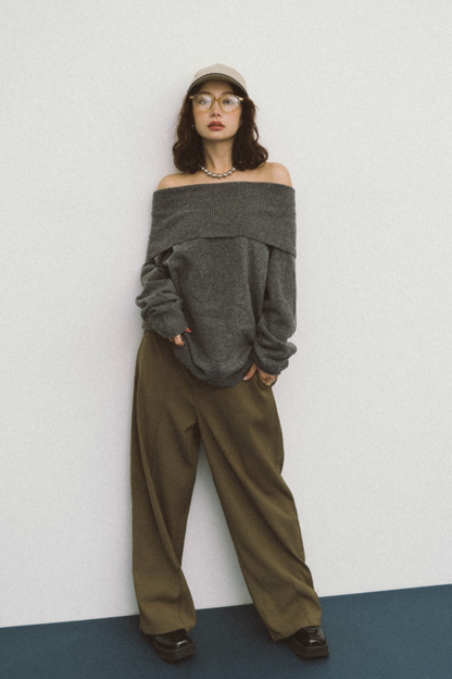 Pintuck high waist pants