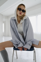 Sheer hoodie long tee