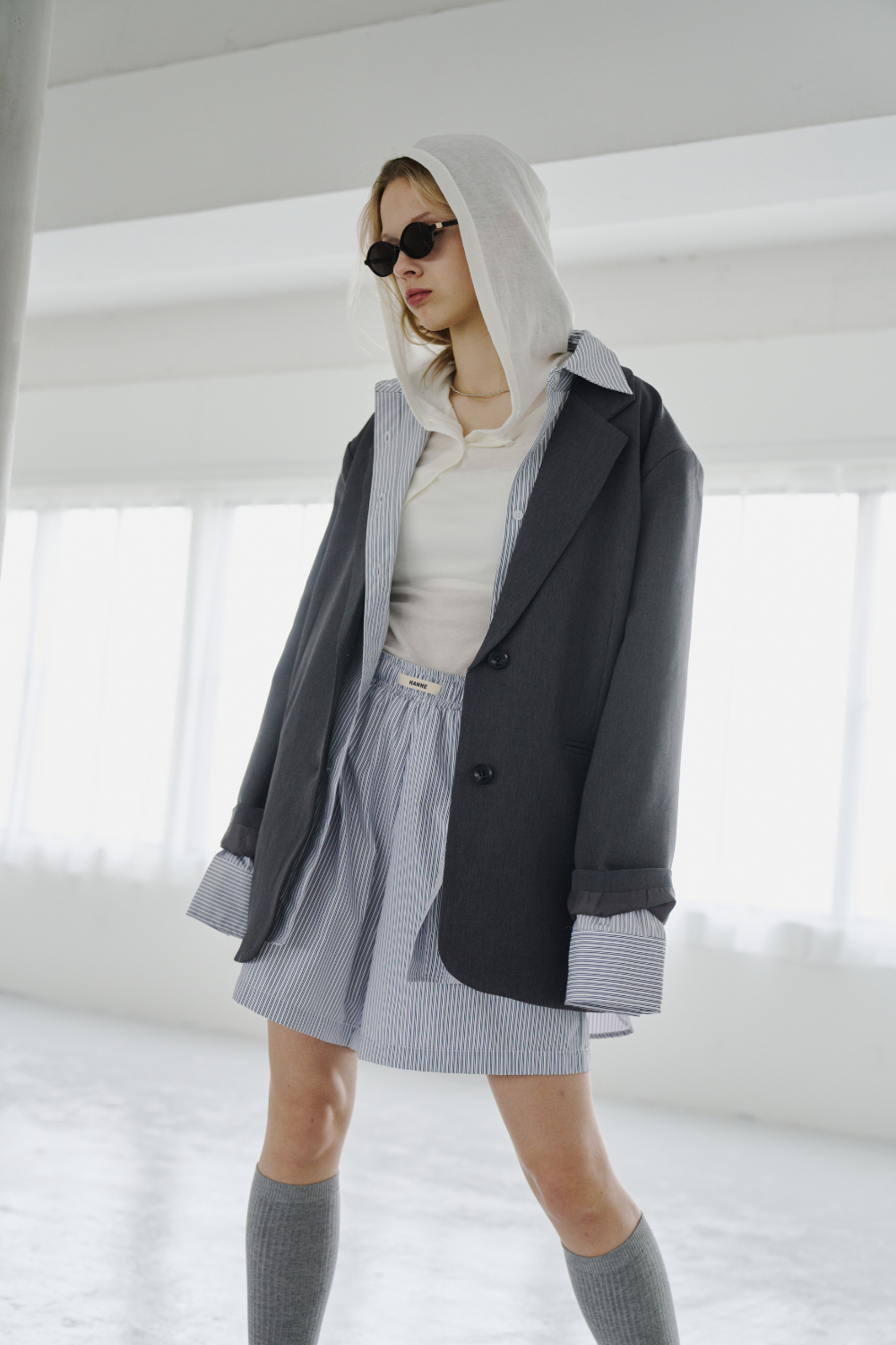 Sheer hoodie long tee