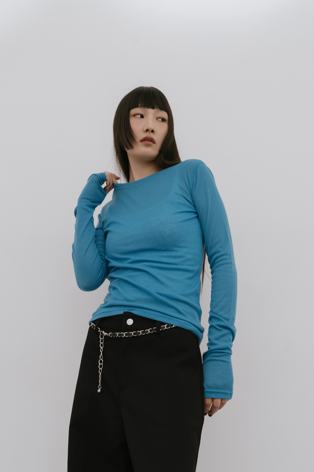 Sheer long sleeve tee