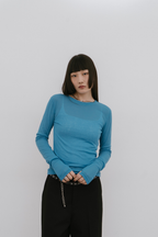 Sheer long sleeve tee