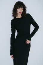 Long-sleeve back cut design dress