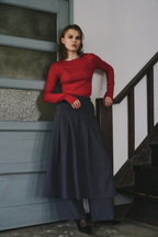 Skirt layered pants