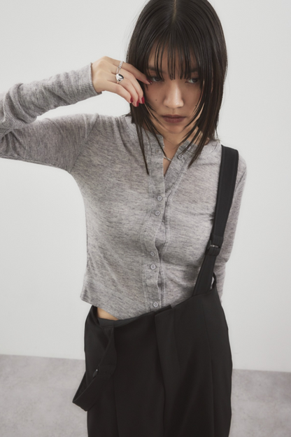 Sheer rib cardigan