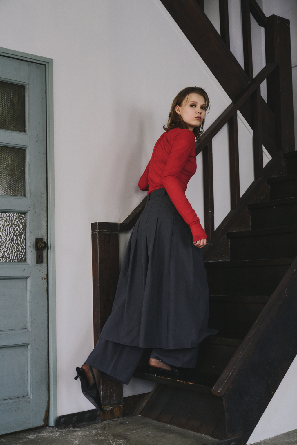 Skirt layered pants