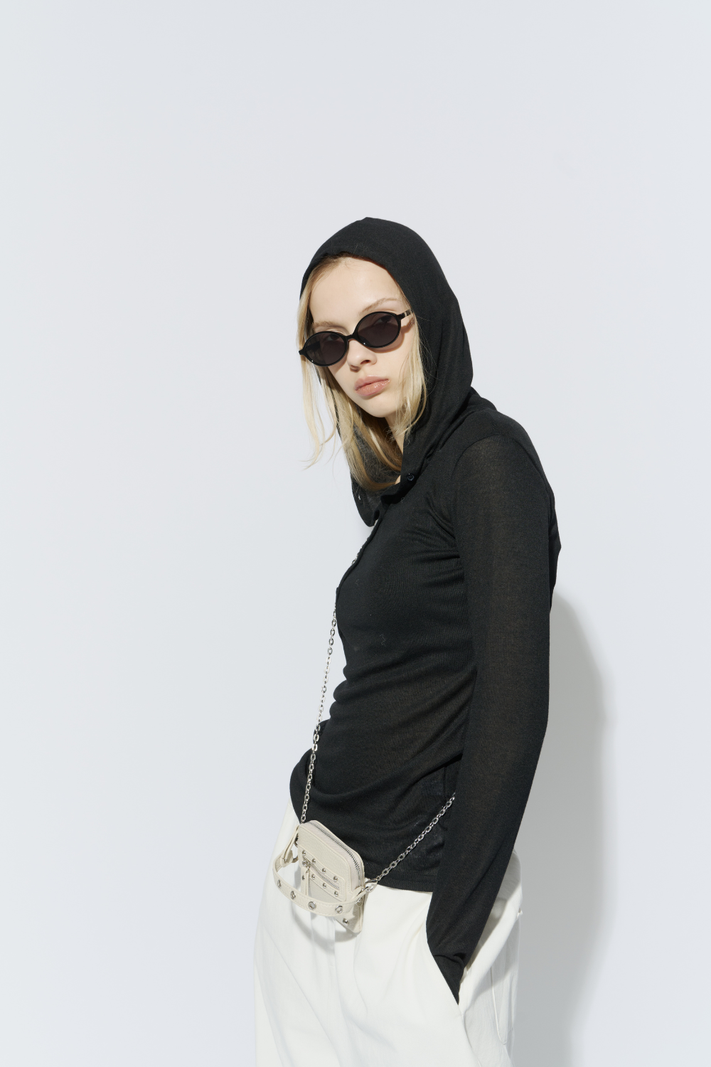 Sheer hoodie long tee