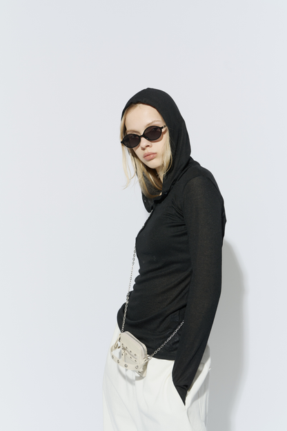 Sheer hoodie long tee