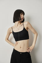 Back lace-up bra top